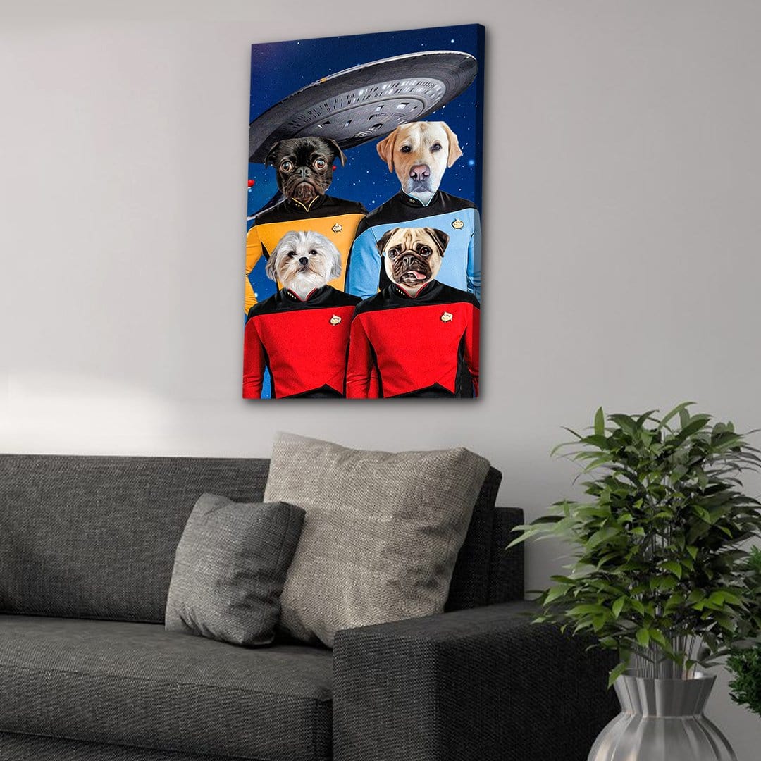 &#39;Doggo-Trek&#39; Personalized 4 Pet Canvas