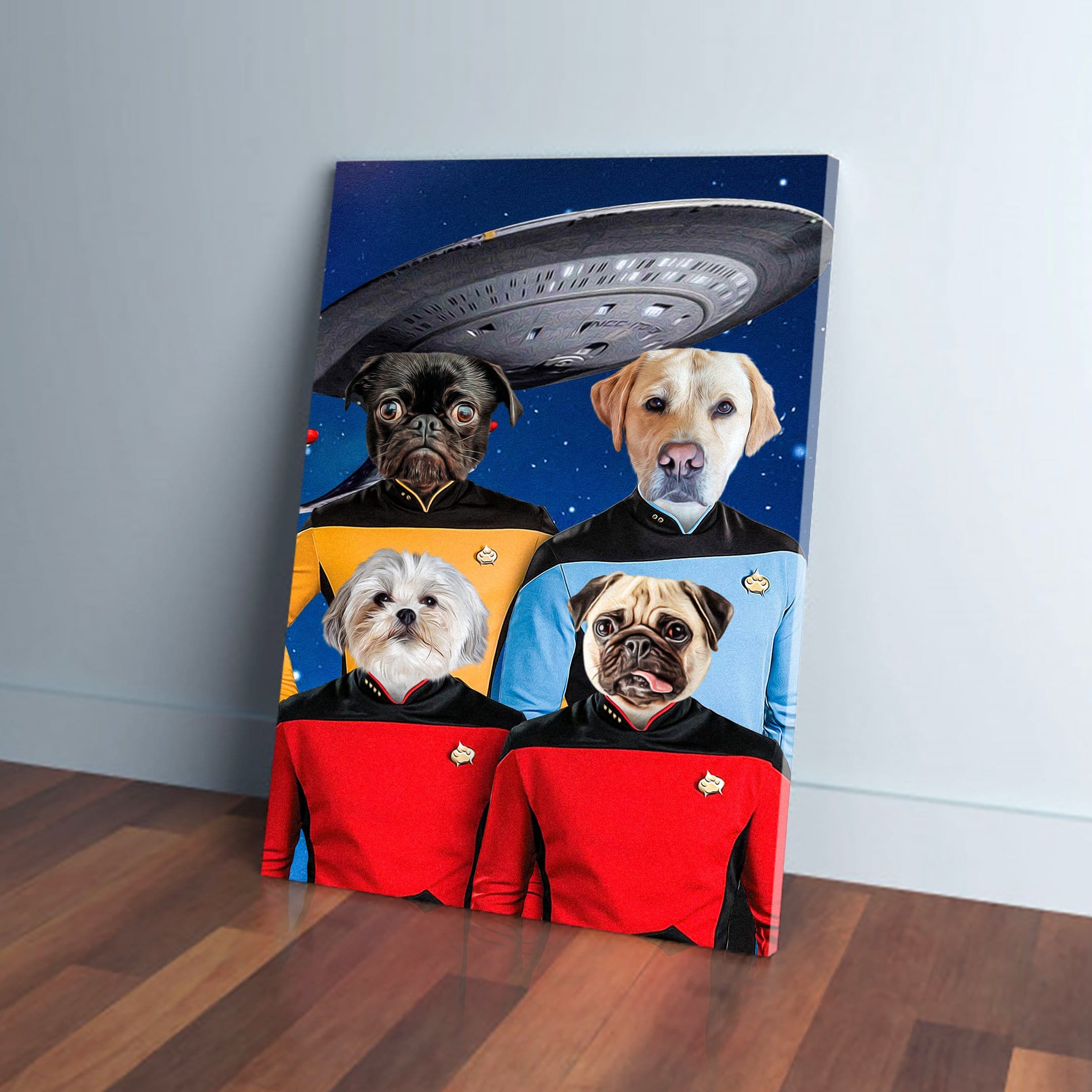 &#39;Doggo-Trek&#39; Personalized 4 Pet Canvas