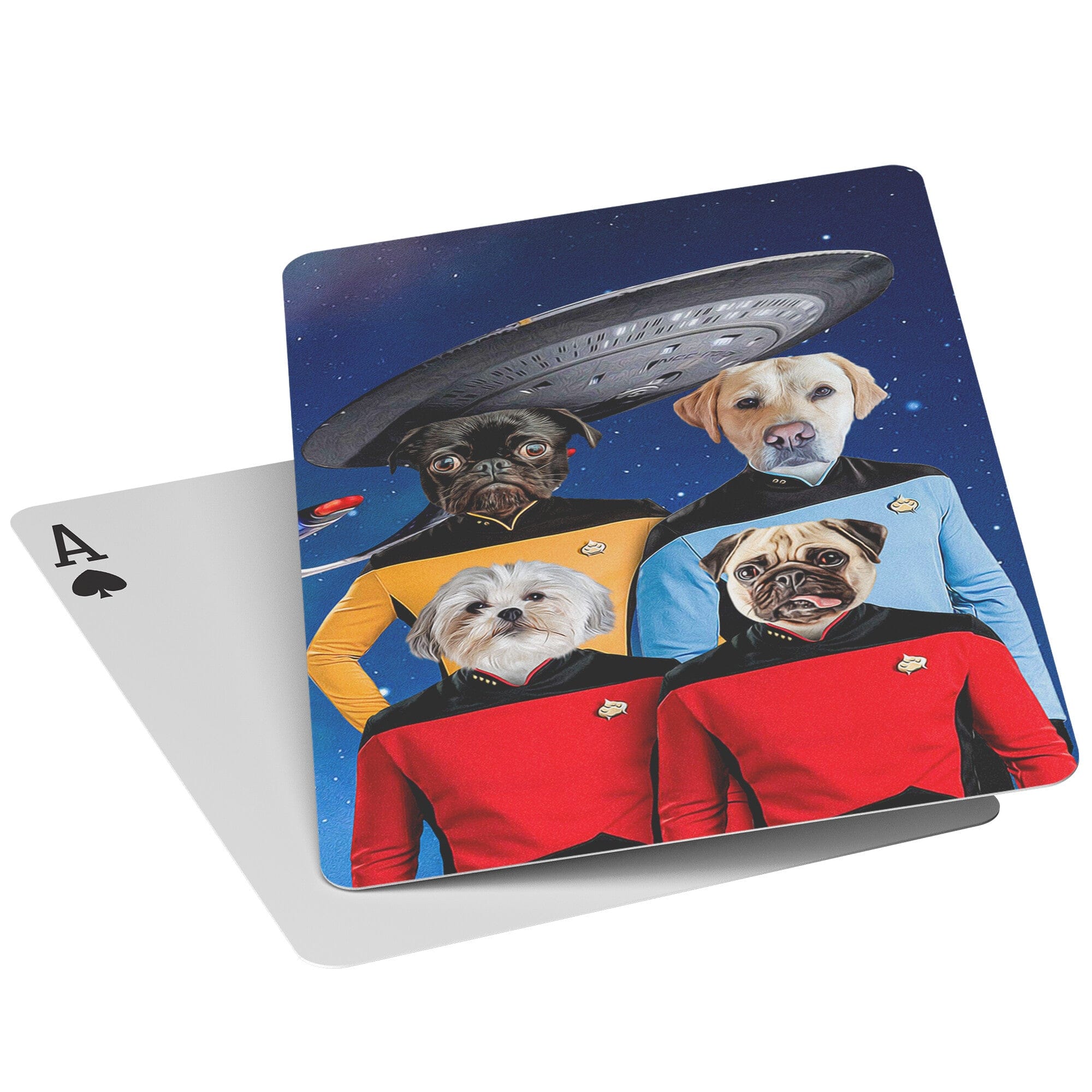 &#39;Doggo-Trek&#39; Personalized 4 Pet Playing Cards