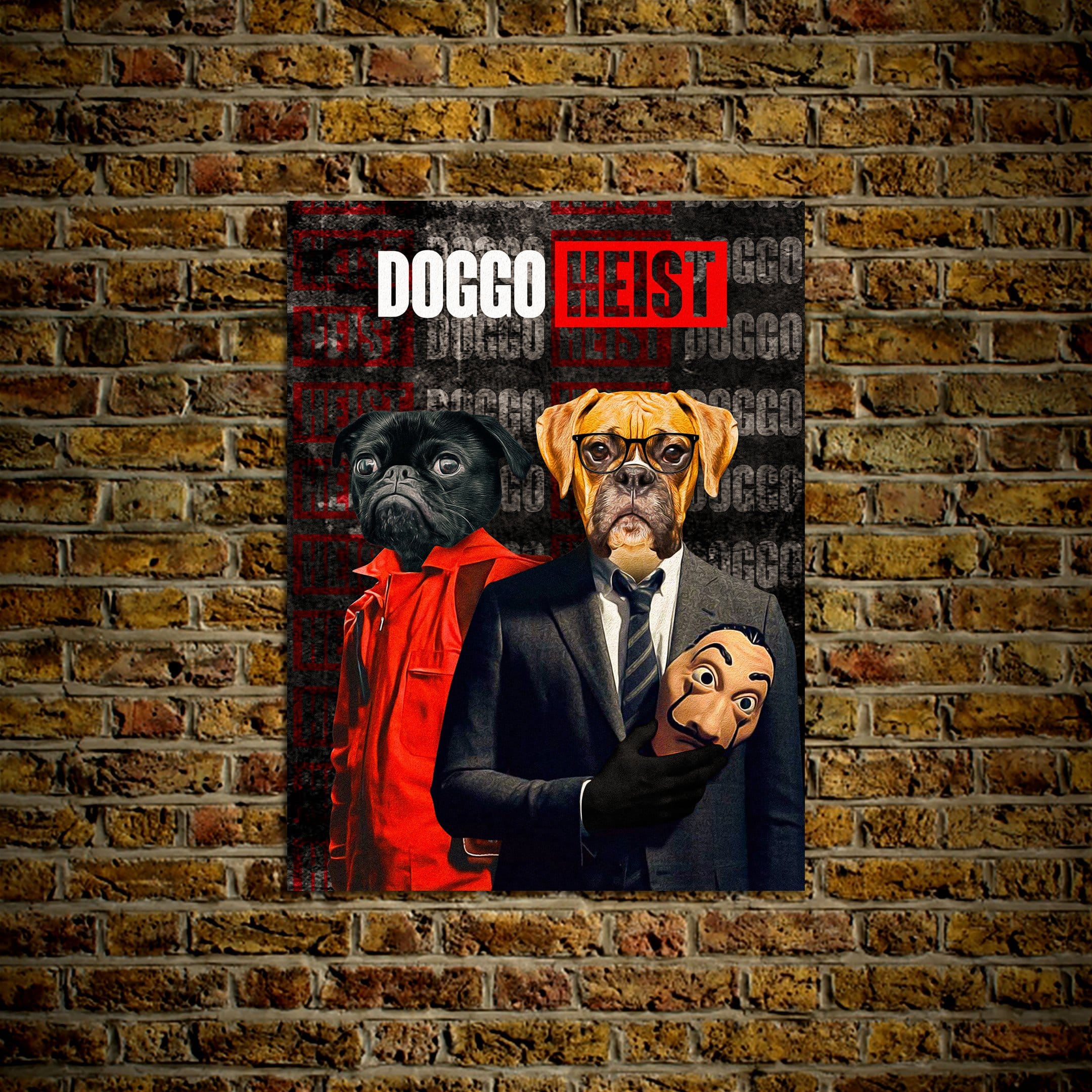 &#39;Doggo Heist&#39; Personalized 2 Pet Poster