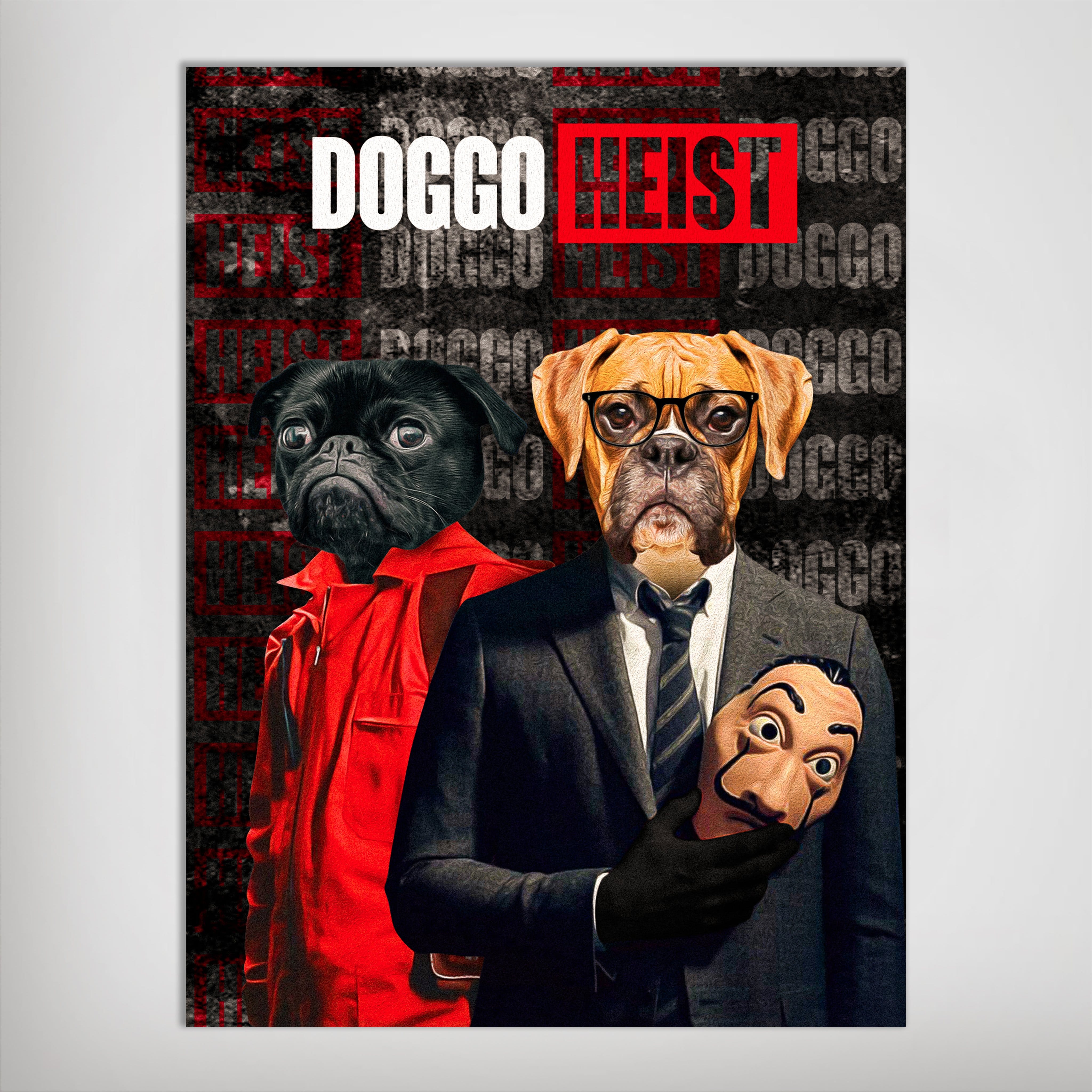 Póster personalizado para 2 mascotas &#39;Doggo Heist&#39;