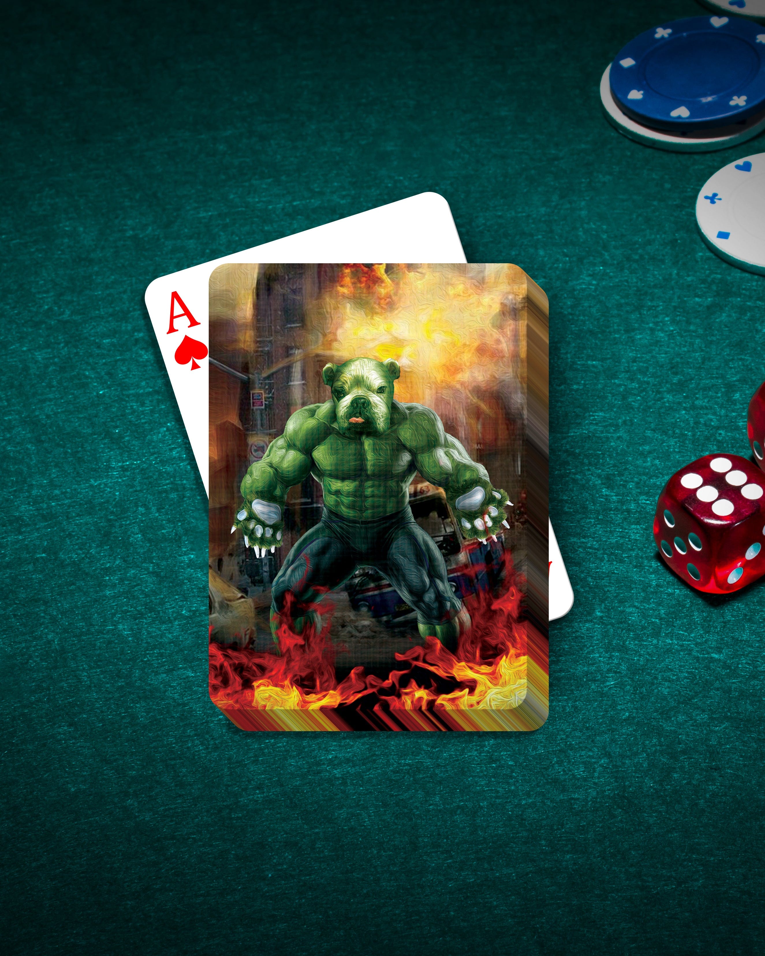 &#39;Doggo Hulk&#39; Personalized Pet Playing Cards