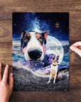 Puzzle personalizado de 2 mascotas 'Doggo in Space'