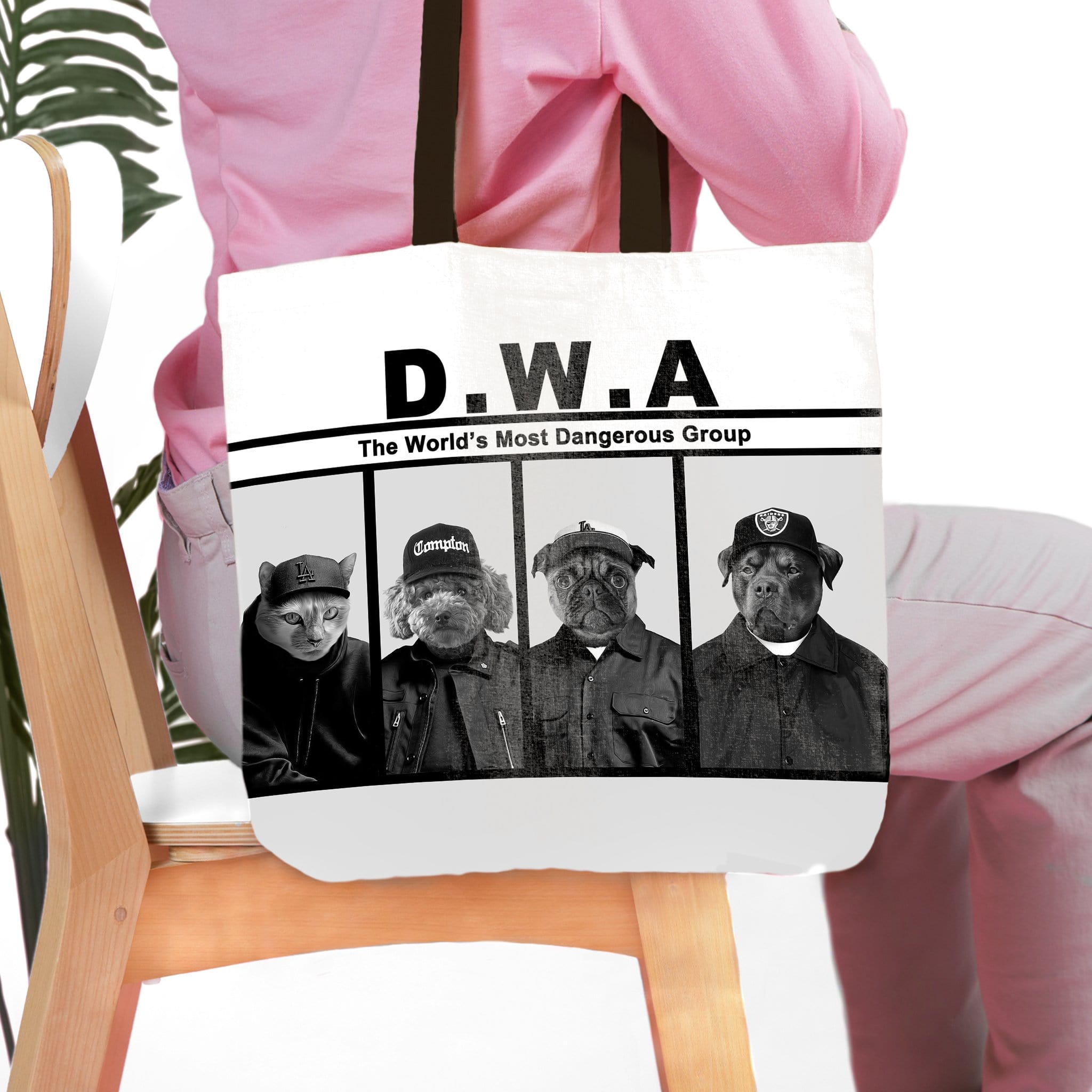 &#39;D.W.A. (Doggo&#39;s With Attitude)&#39; Personalized 4 Pet Tote Bag