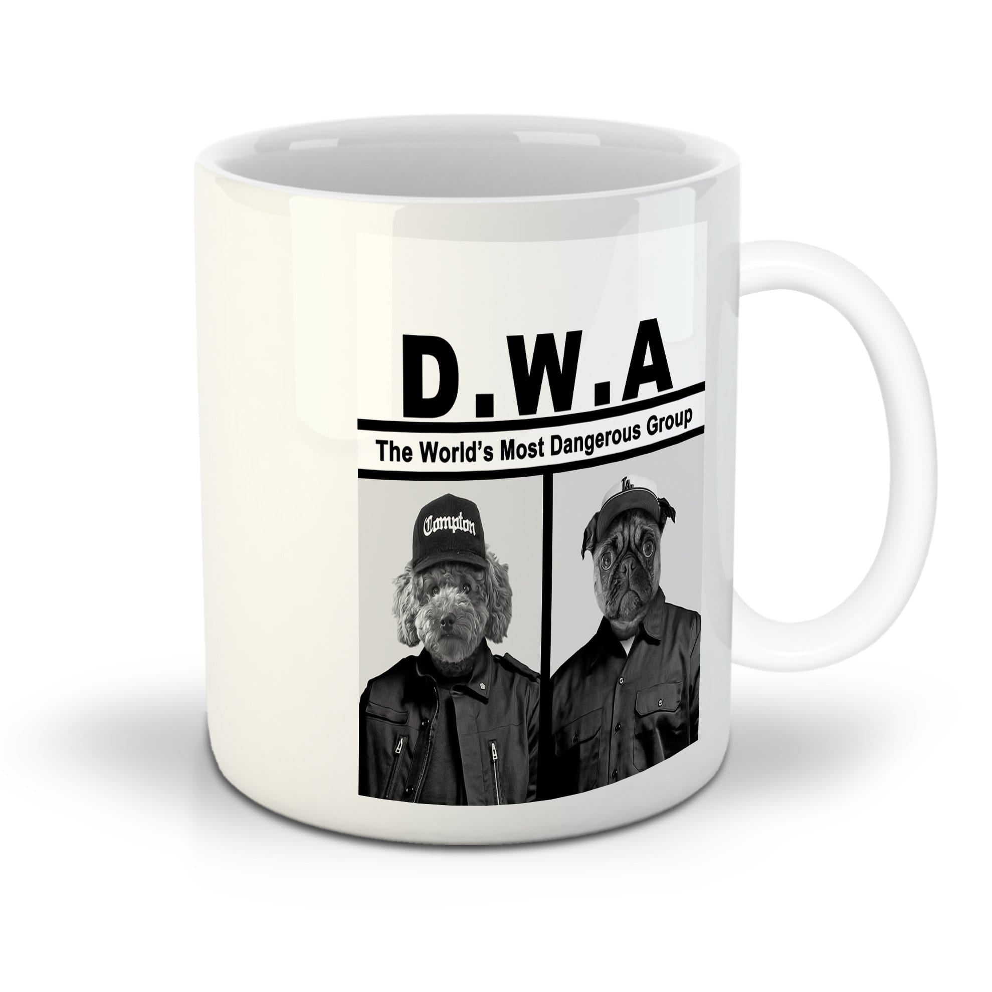 &#39;D.W.A (Doggos with Attitude)&#39; Personalized 2 Pet Mug