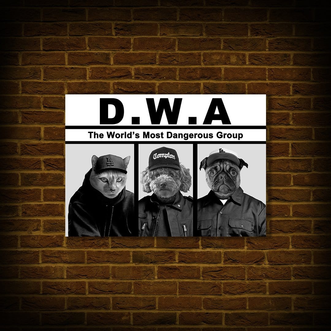 &#39;D.W.A. (Doggos With Attitude)&#39; Personalized 3 Pet Poster