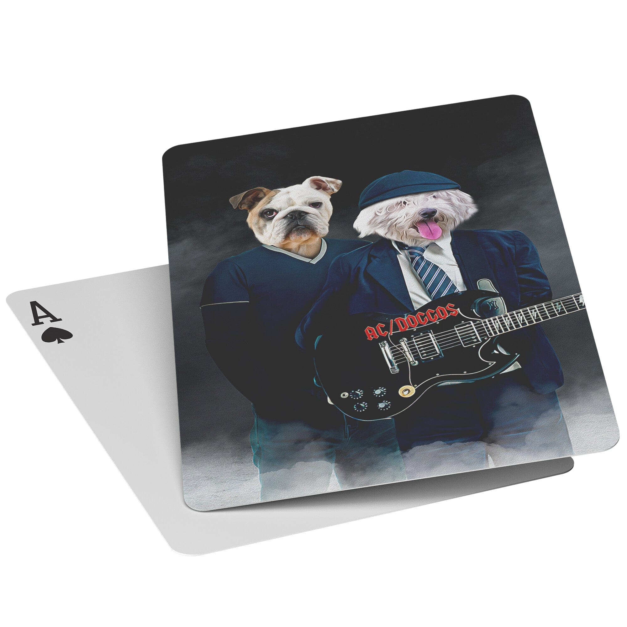 &#39;AC/Doggos&#39; Personalized 2 Pet Playing Cards
