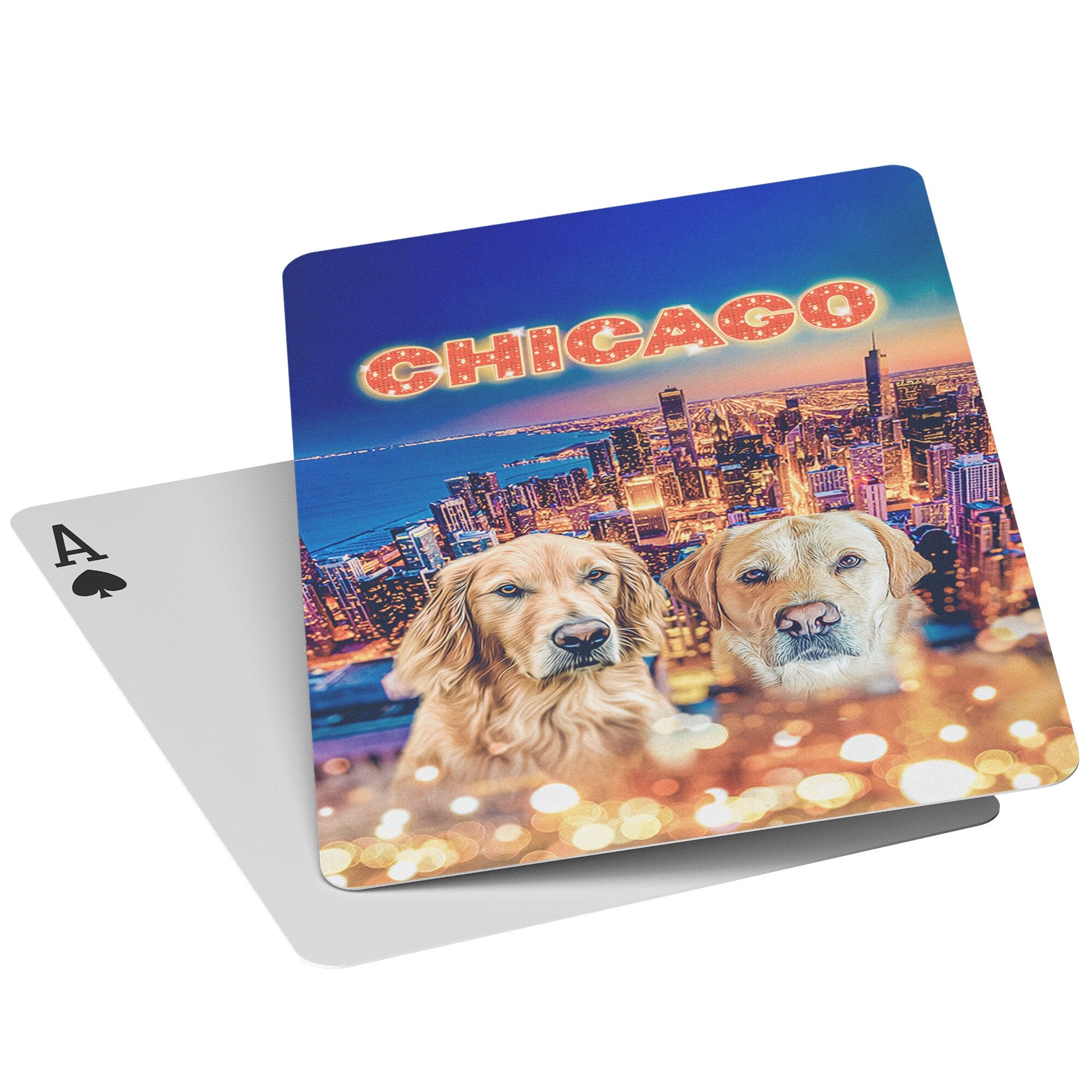 &#39;Doggos of Chicago&#39; Personalized 2 Pet Playing Cards