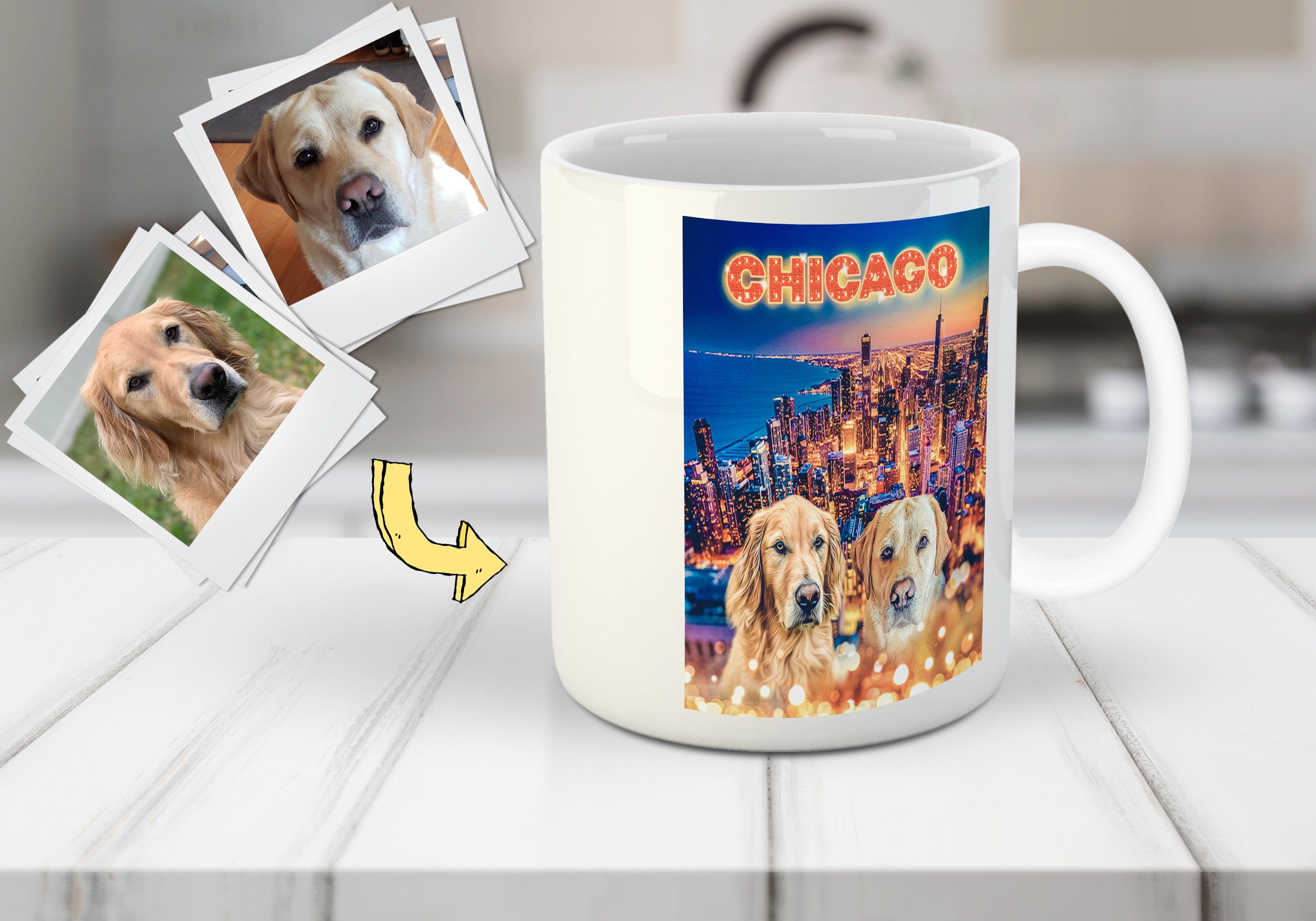 Taza personalizada para 2 mascotas &#39;Doggos Of Chicago&#39;