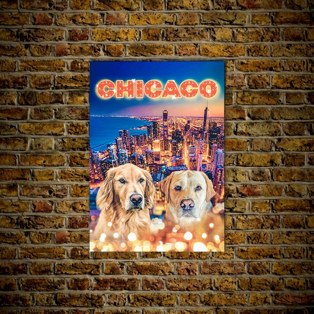 &#39;Doggos Of Chicago&#39; Personalized 2 Pet Poster