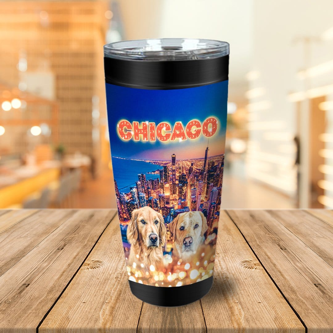 &#39;Doggos Of Chicago&#39; Personalized 2 Pet Tumbler