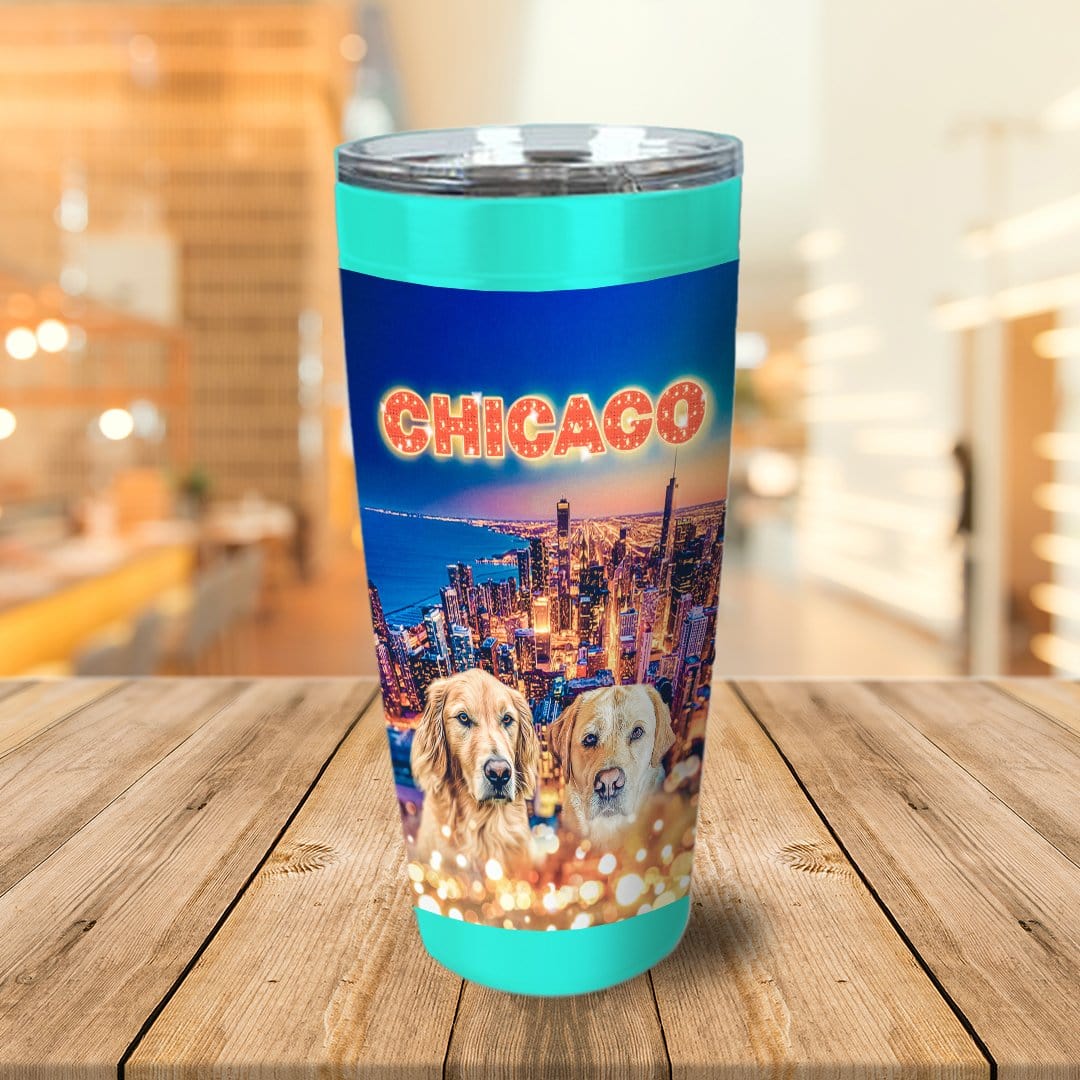 &#39;Doggos Of Chicago&#39; Personalized 2 Pet Tumbler