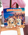 Bolsa de mano personalizada para 2 mascotas 'Doggos of Chicago'