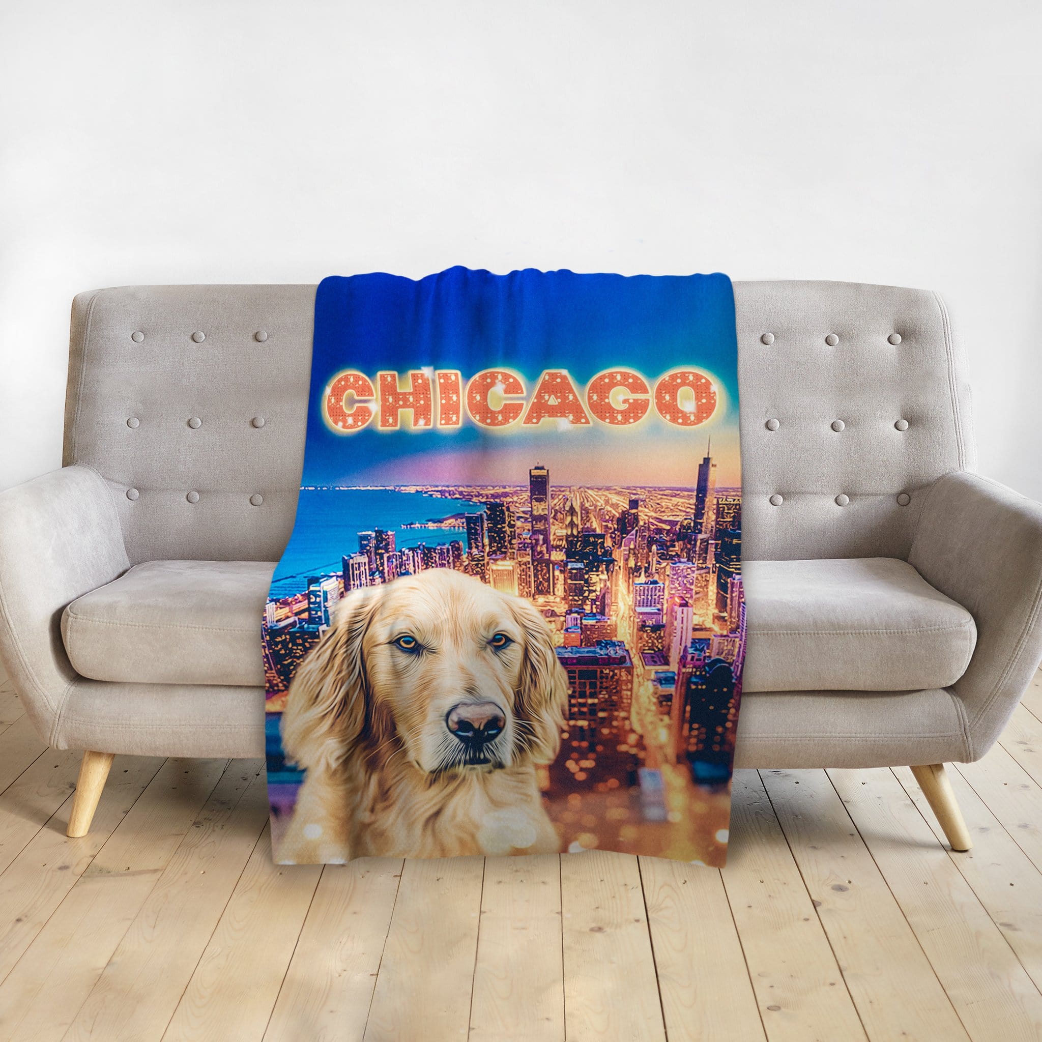Manta personalizada para mascotas &#39;Doggos of Chicago&#39; 