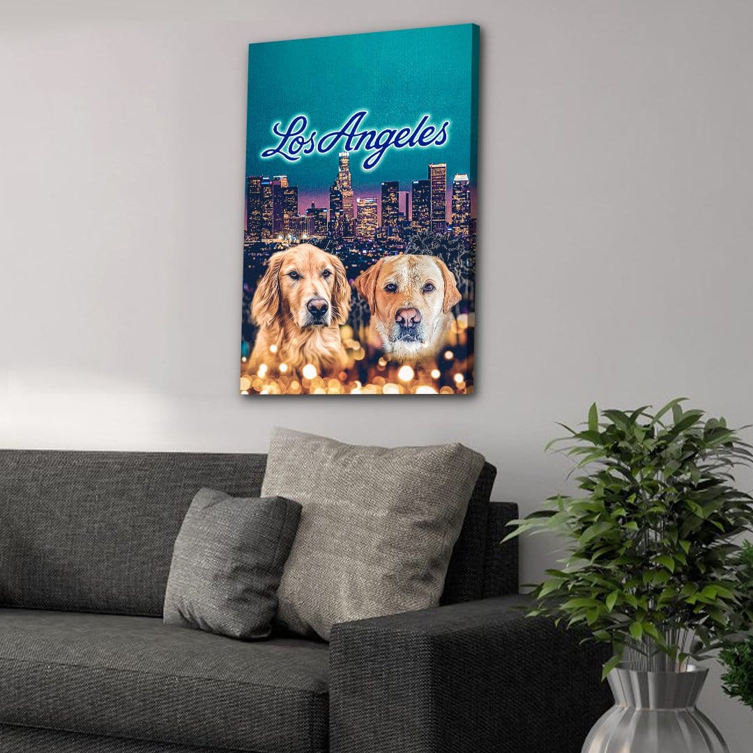 'Doggos of Los Angeles' Personalized 2 Pet Canvas