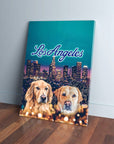 Lienzo personalizado para 2 mascotas 'Doggos of Los Angeles'