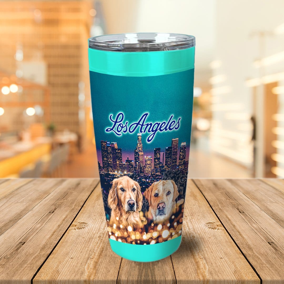 &#39;Doggos of Los Angeles&#39; Personalized 2 Pet Tumbler