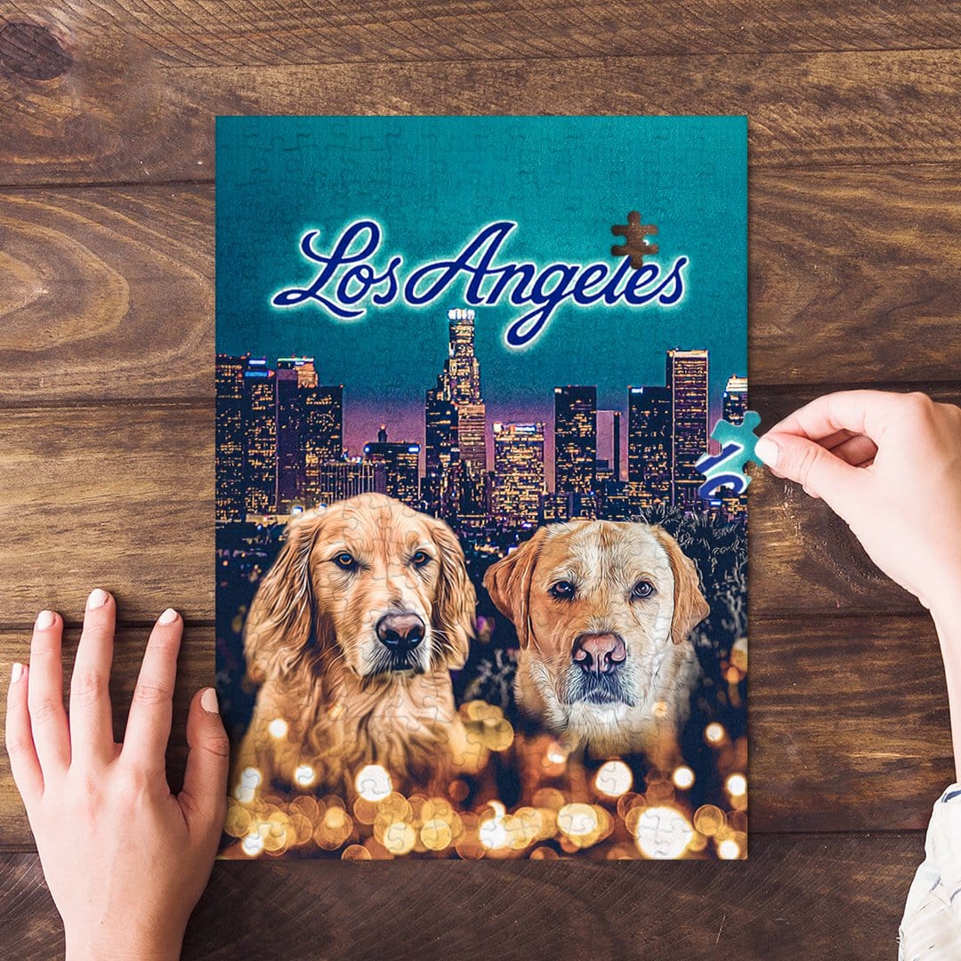 &#39;Doggos of Los Angeles&#39; Personalized 2 Pet Puzzle