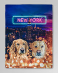 Manta personalizada para 2 mascotas 'Doggos of New York' 
