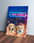 'Doggos of New York' Personalized 2 Pet Canvas