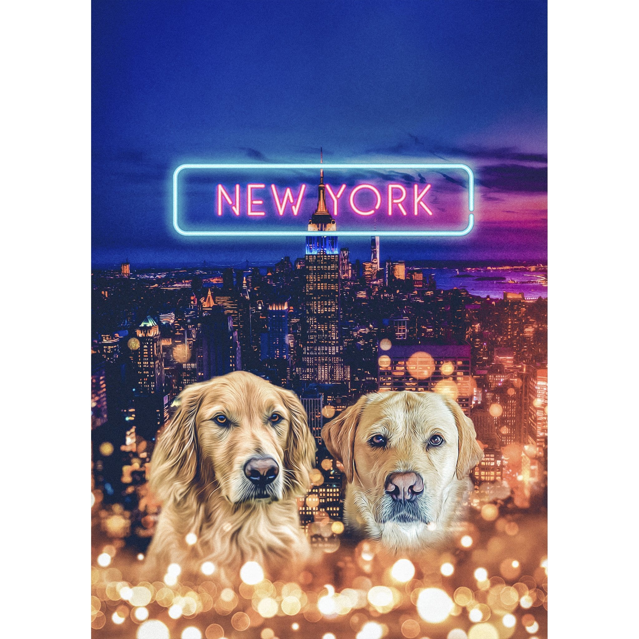 'Doggos of New York' 2 Pet Digital Portrait