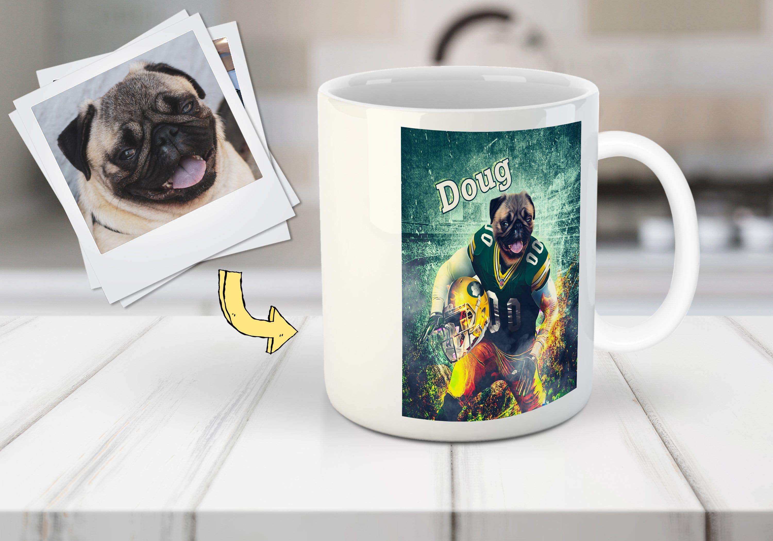 &#39;Green Bay Doggos&#39; Personalized Dog Mug