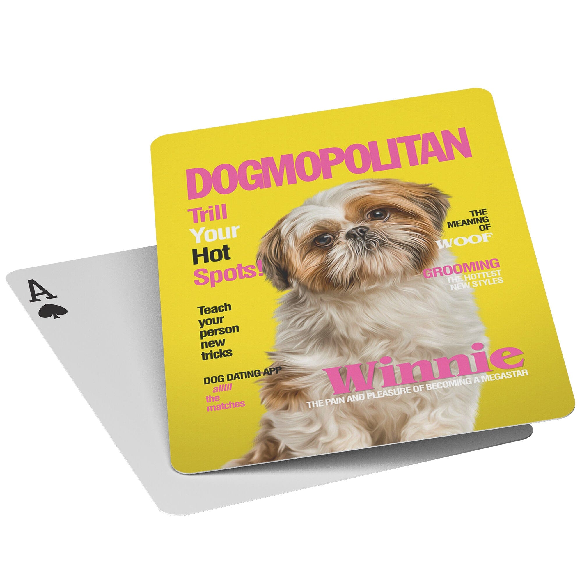 &#39;Dogmopolitan&#39; Personalized Pet Playing Cards