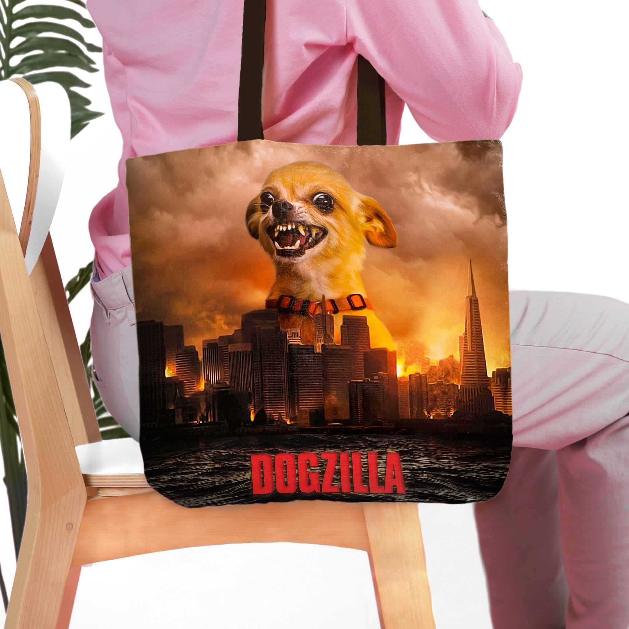 &#39;Dogzilla&#39; Personalized Tote Bag