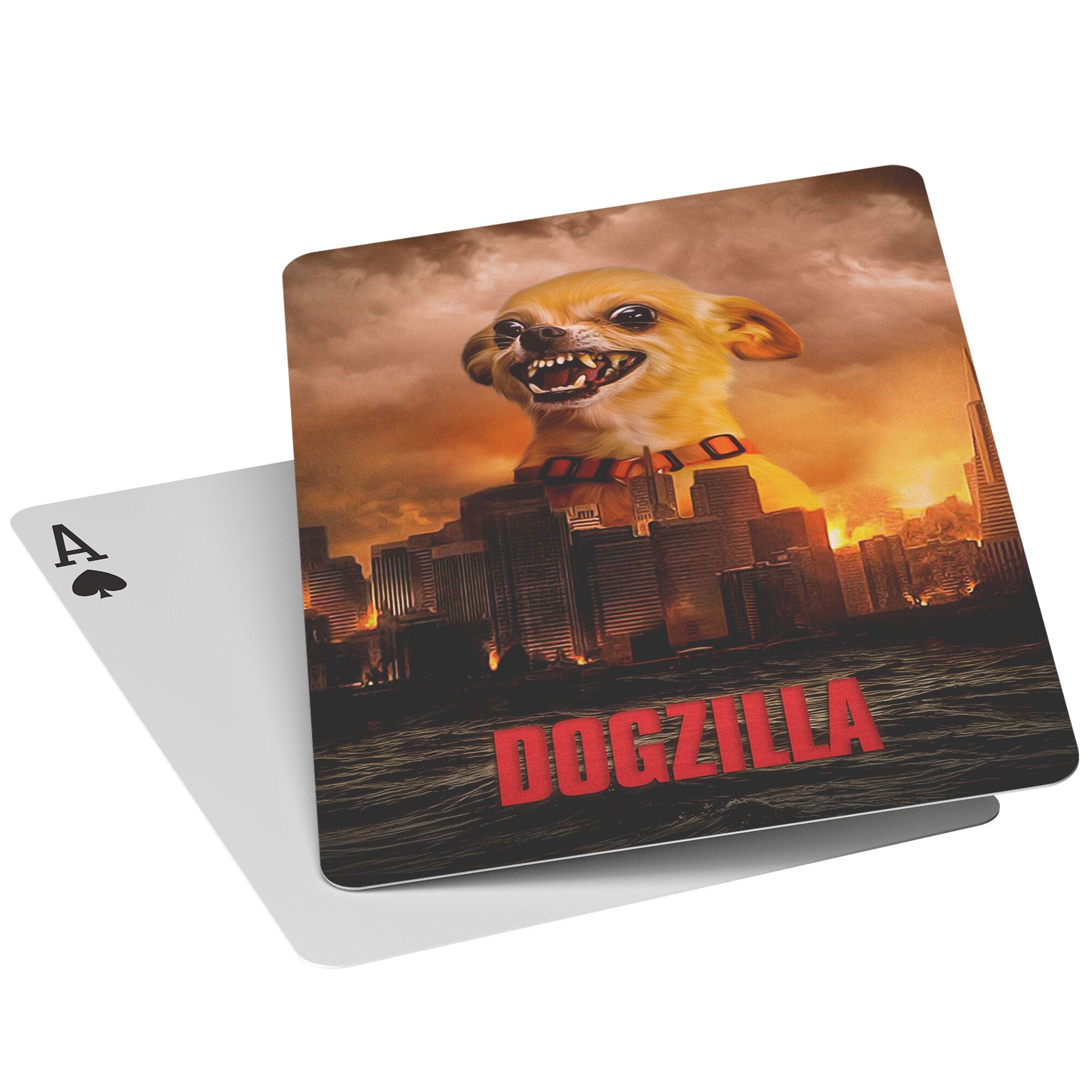 &#39;Dogzilla&#39; Personalized Pet Playing Cards