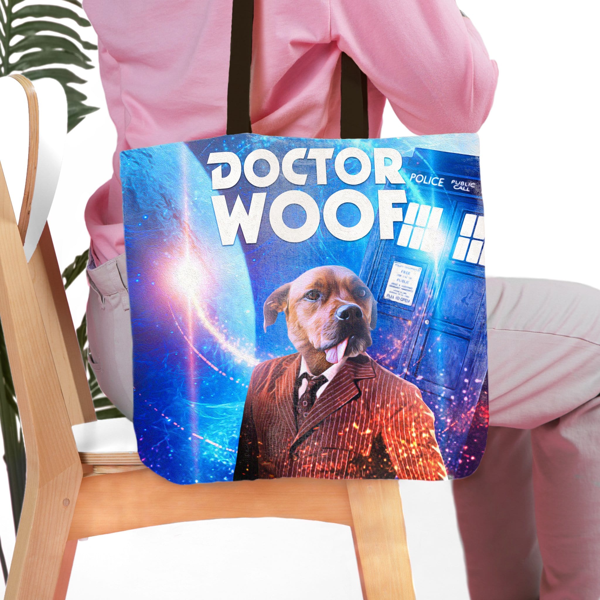 &#39;Dr. Woof (Male)&#39; Personalized Tote Bag