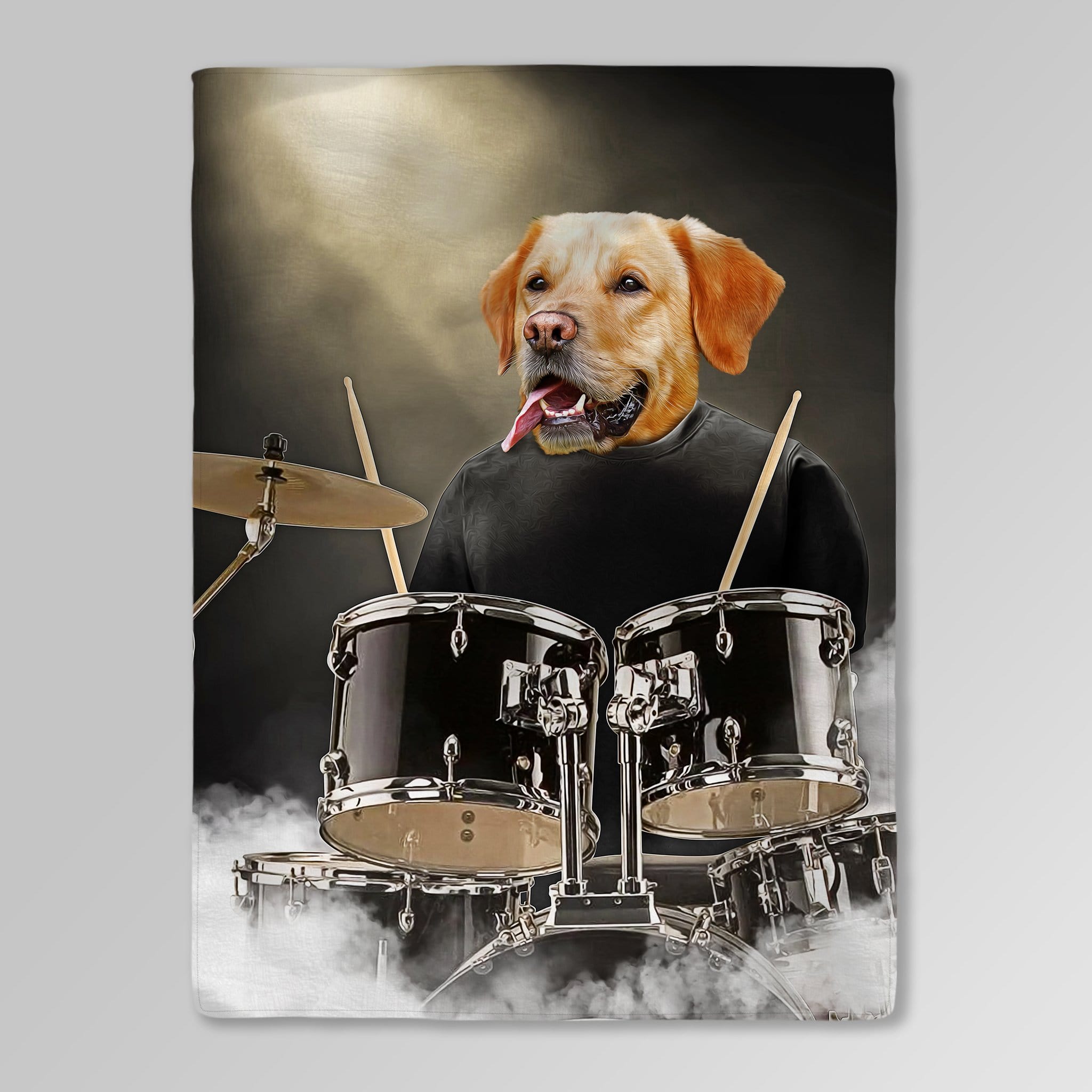 Manta personalizada para mascotas &#39;El baterista&#39; 