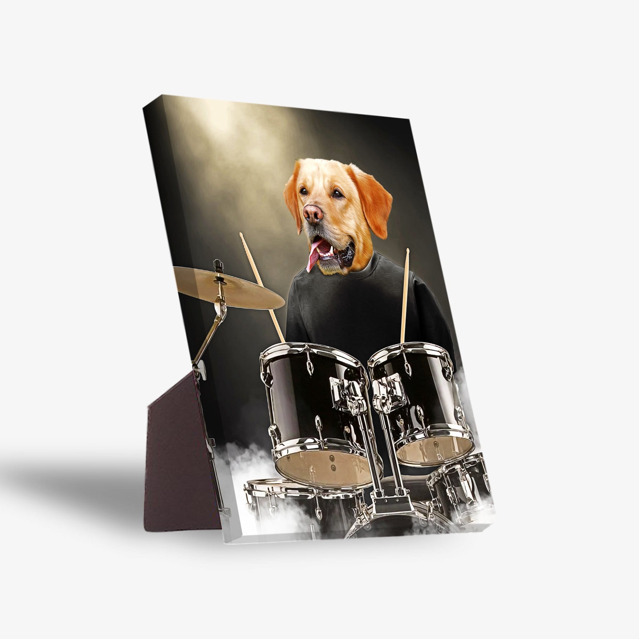 &#39;The Drummer&#39; Personalized Pet Standing Canvas