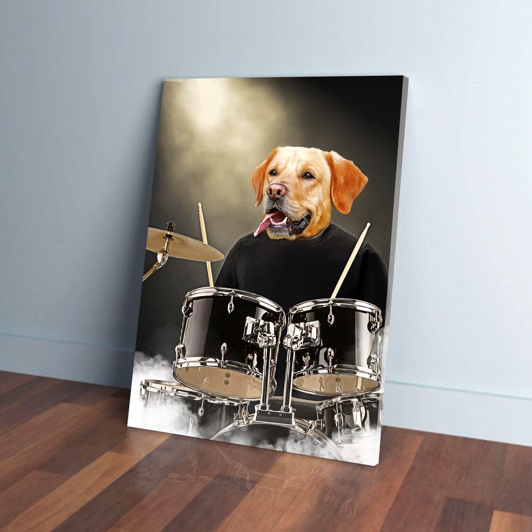Lienzo personalizado para mascotas &#39;El baterista&#39;