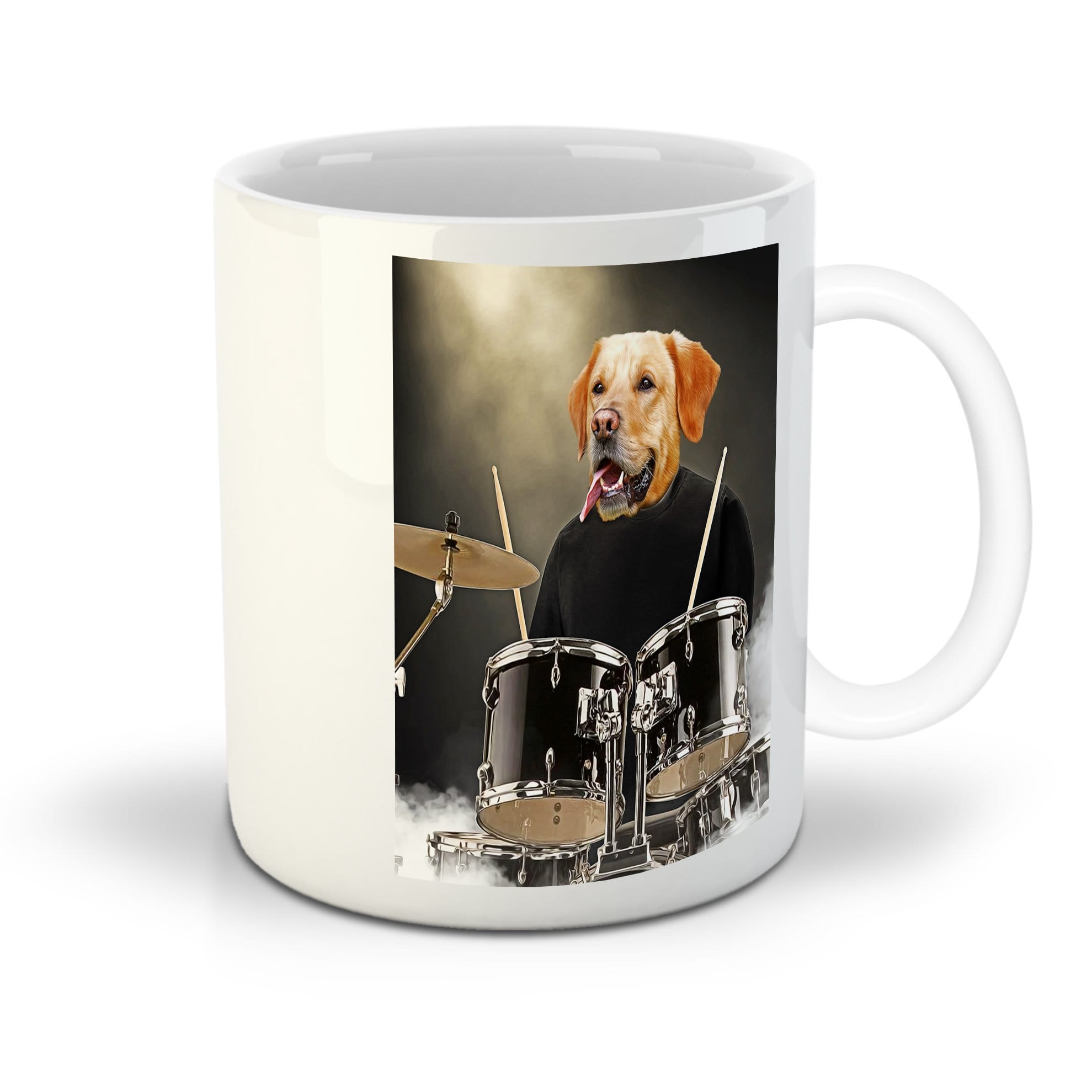 &#39;The Drummer&#39; Personalized Pet Mug
