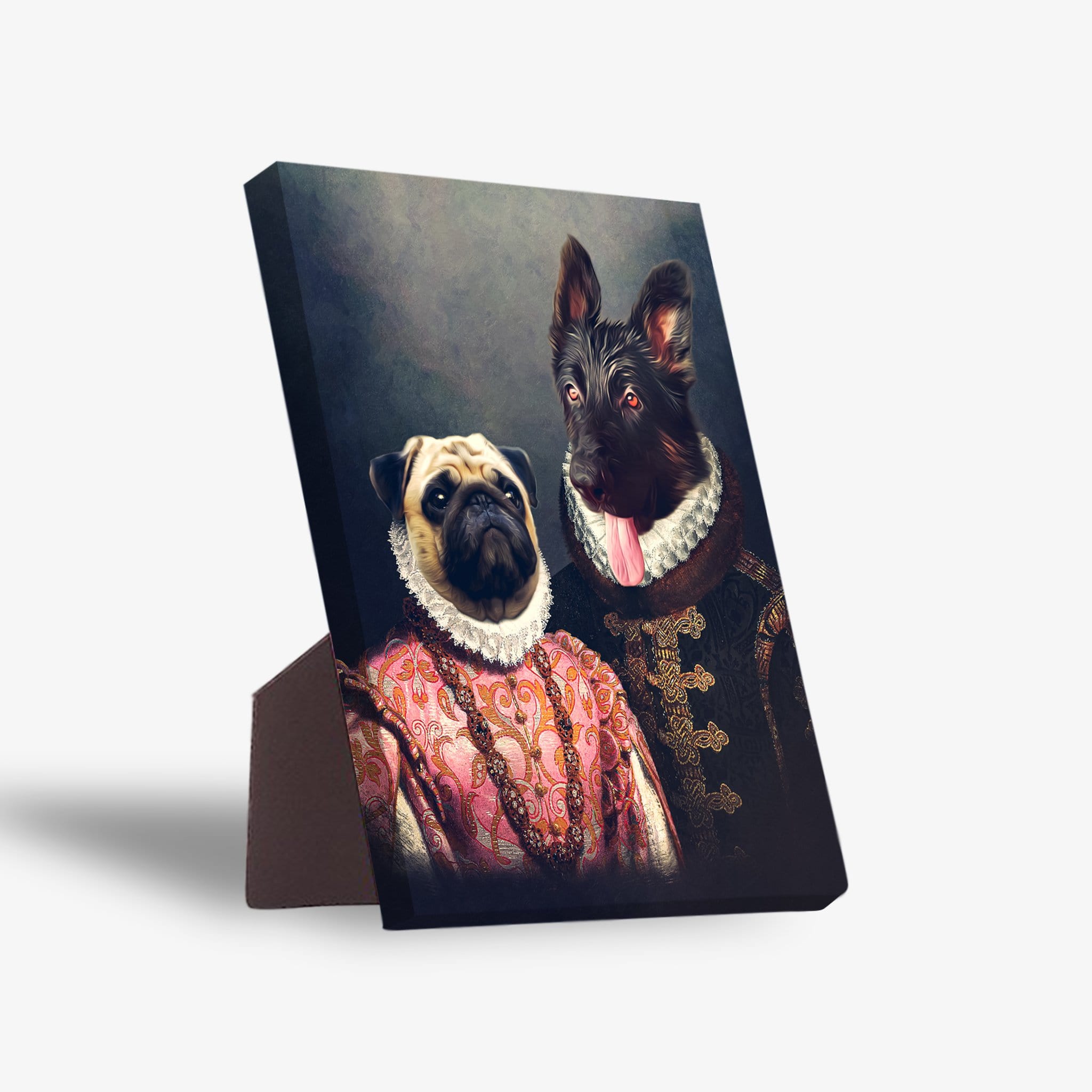 &#39;Duke and Archduchess&#39; Personalized 2 Pet Standing Canvas