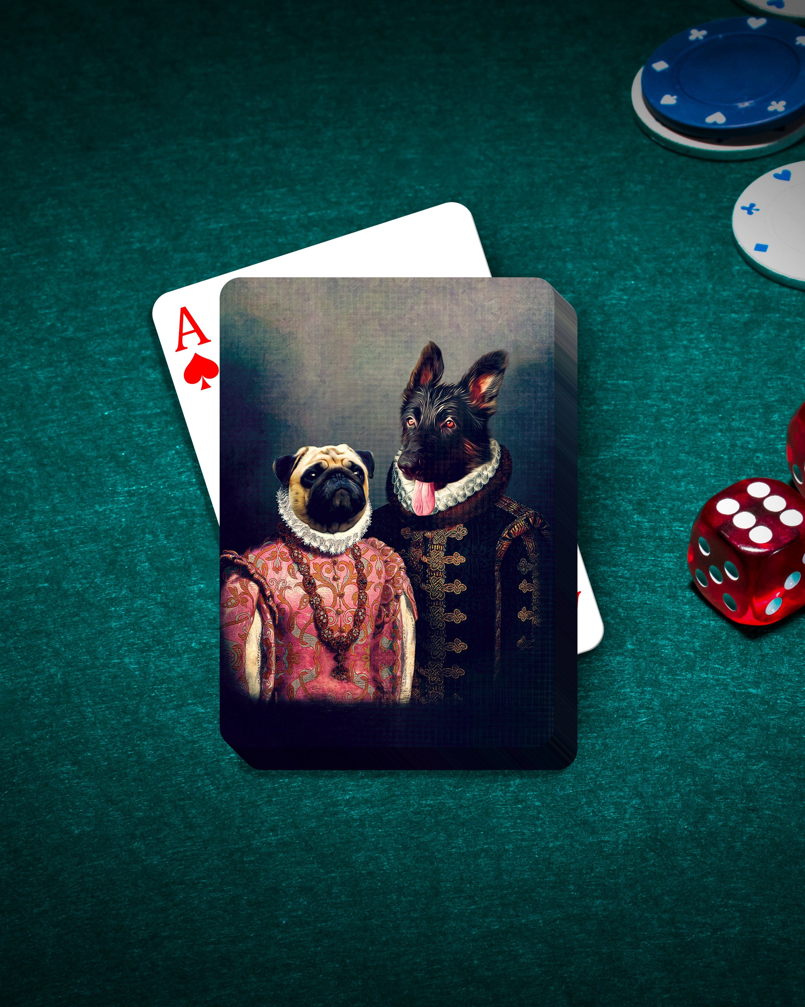 &#39;Duke and Archduchess&#39; Personalized 2 Pet Playing Cards