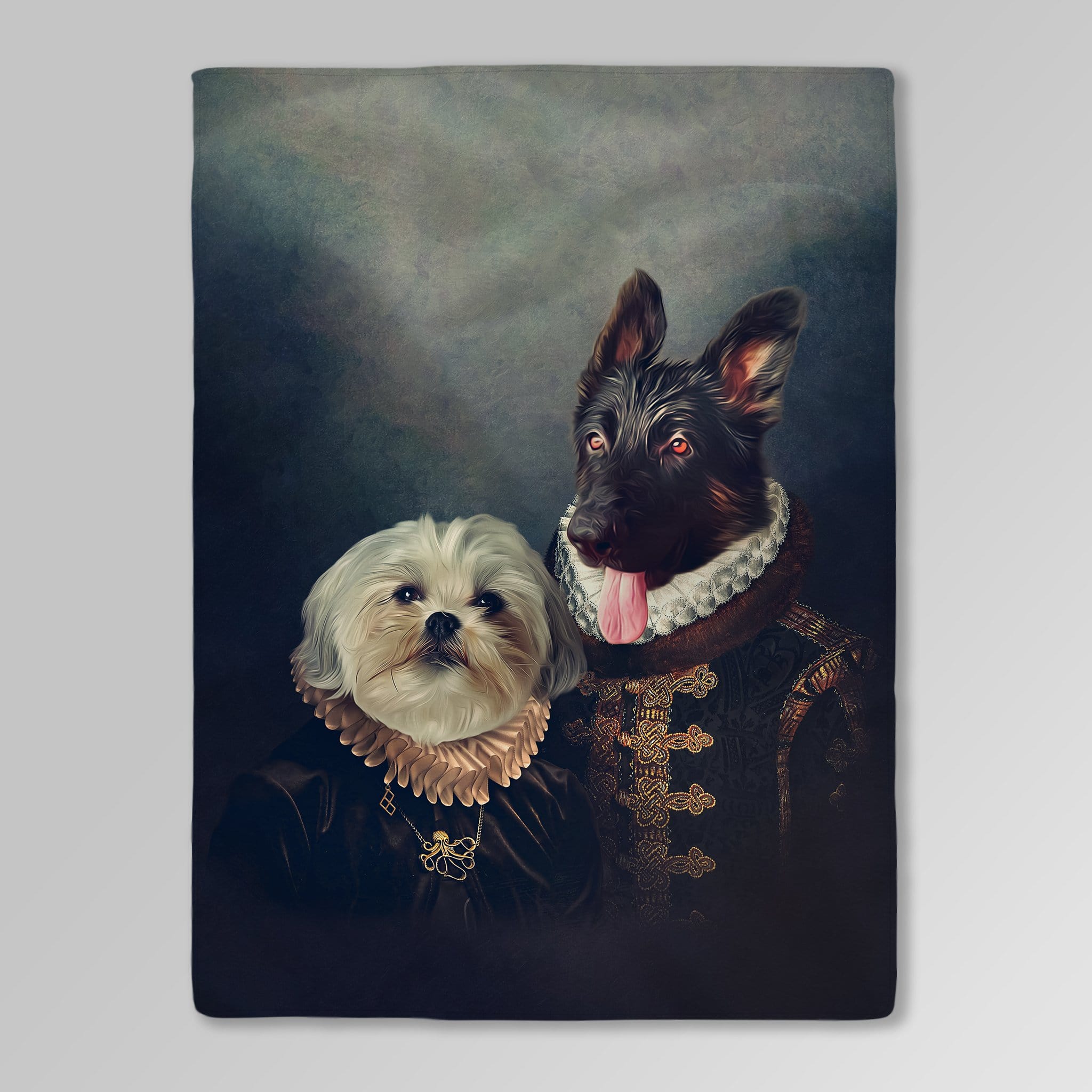 &#39;Duke and Duchess&#39; Personalized 2 Pet Blanket