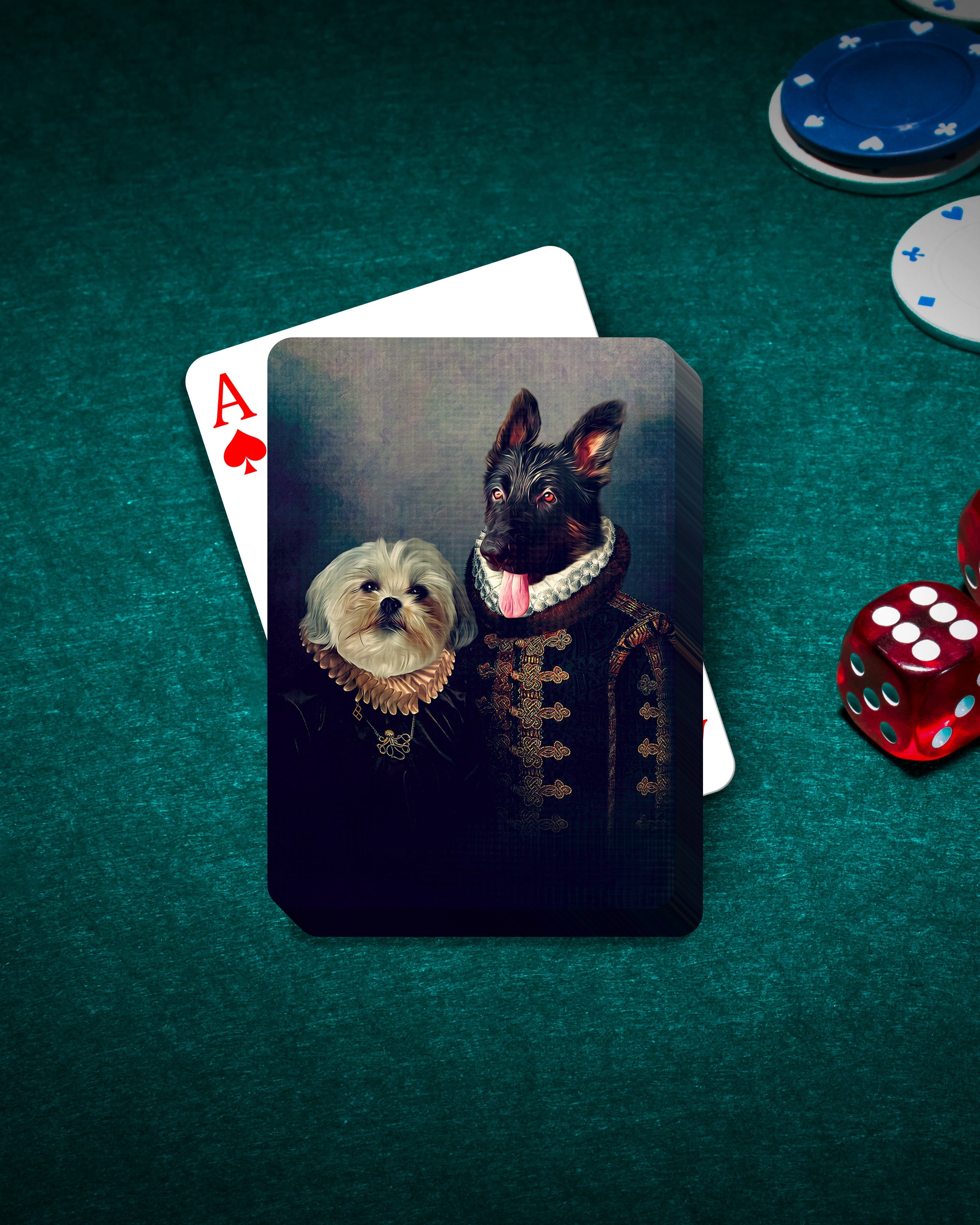 &#39;Duke and Duchess&#39; Personalized 2 Pet Playing Cards