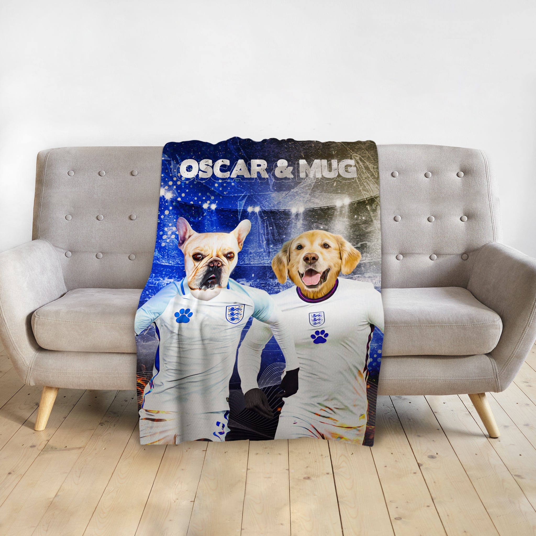 &#39;England Doggos&#39; Personalized 2 Pet Blanket