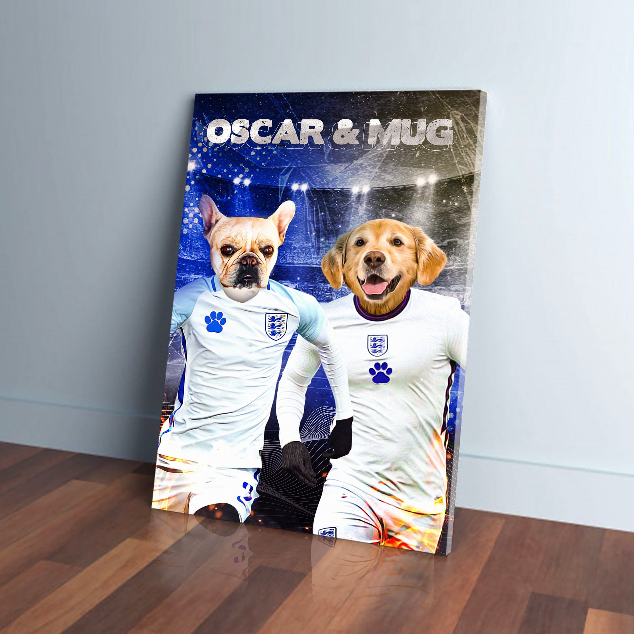 &#39;England Doggos&#39; Personalized 2 Pet Canvas