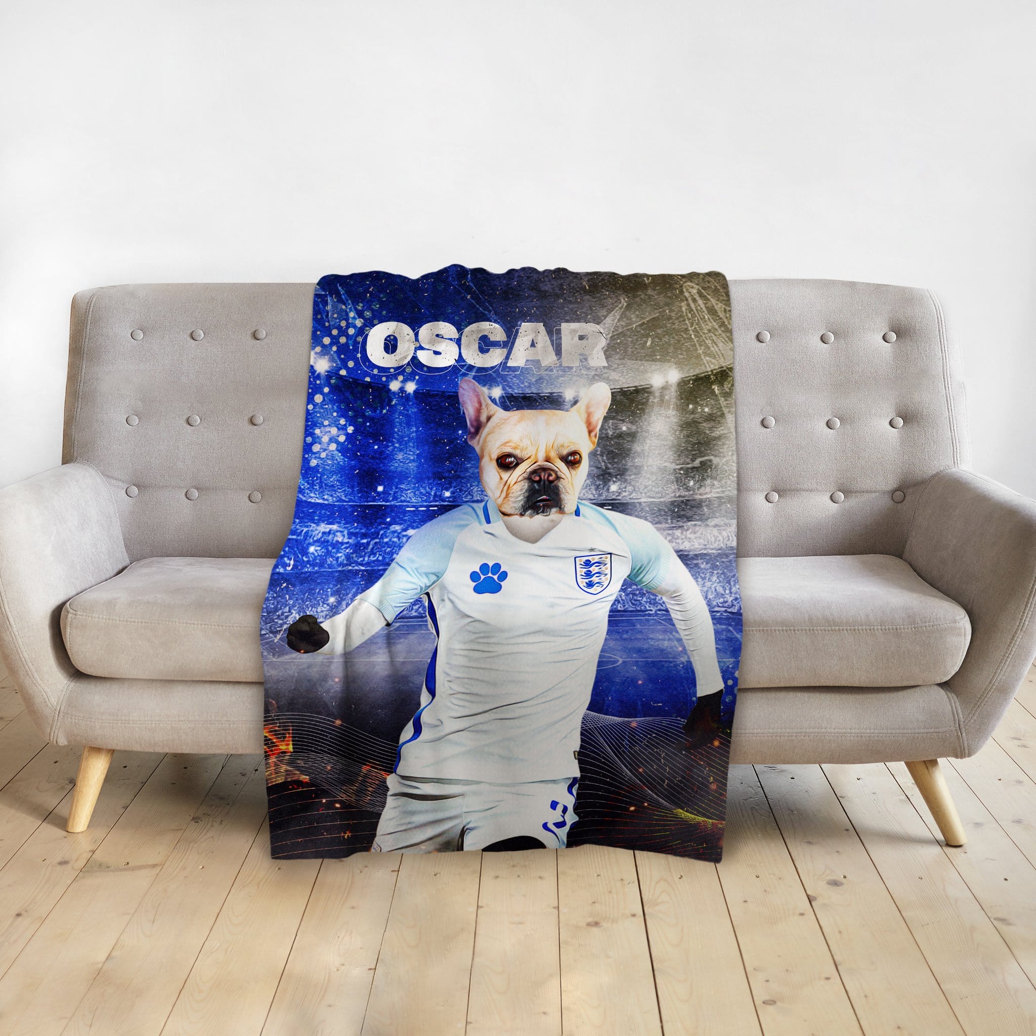 &#39;England Doggos Soccer&#39; Personalized Pet Blanket