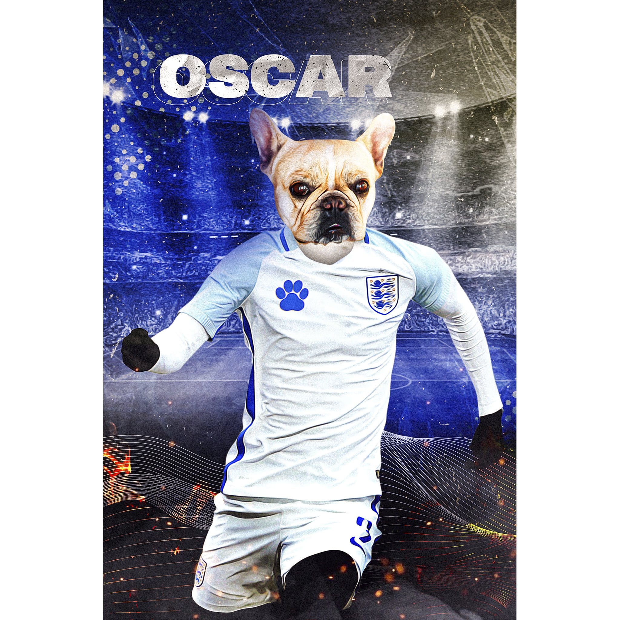 &#39;England Doggos Soccer&#39; Digital Portrait