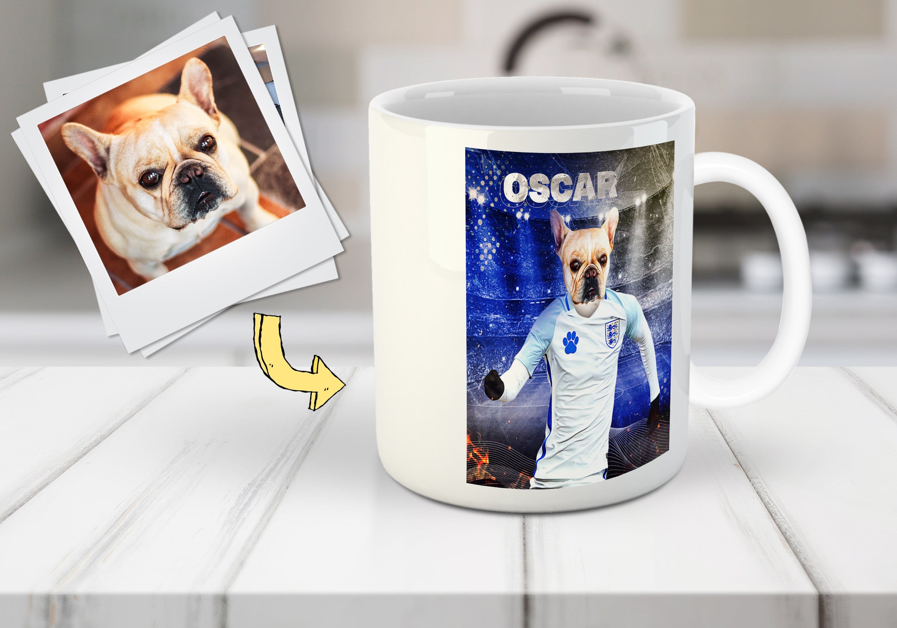 &#39;England Doggos Soccer&#39; Personalized Pet Mug
