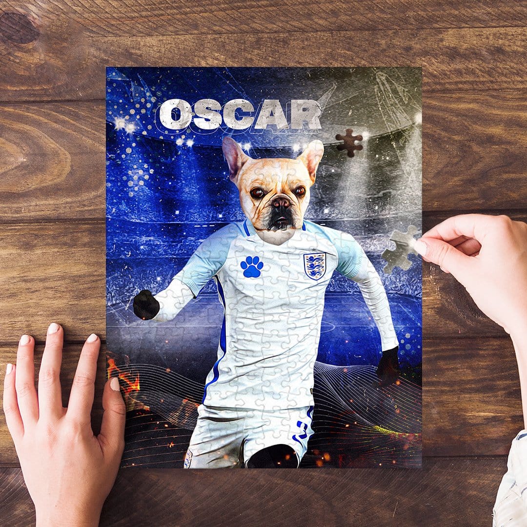 &#39;England Doggos Soccer&#39; Personalized Pet Puzzle