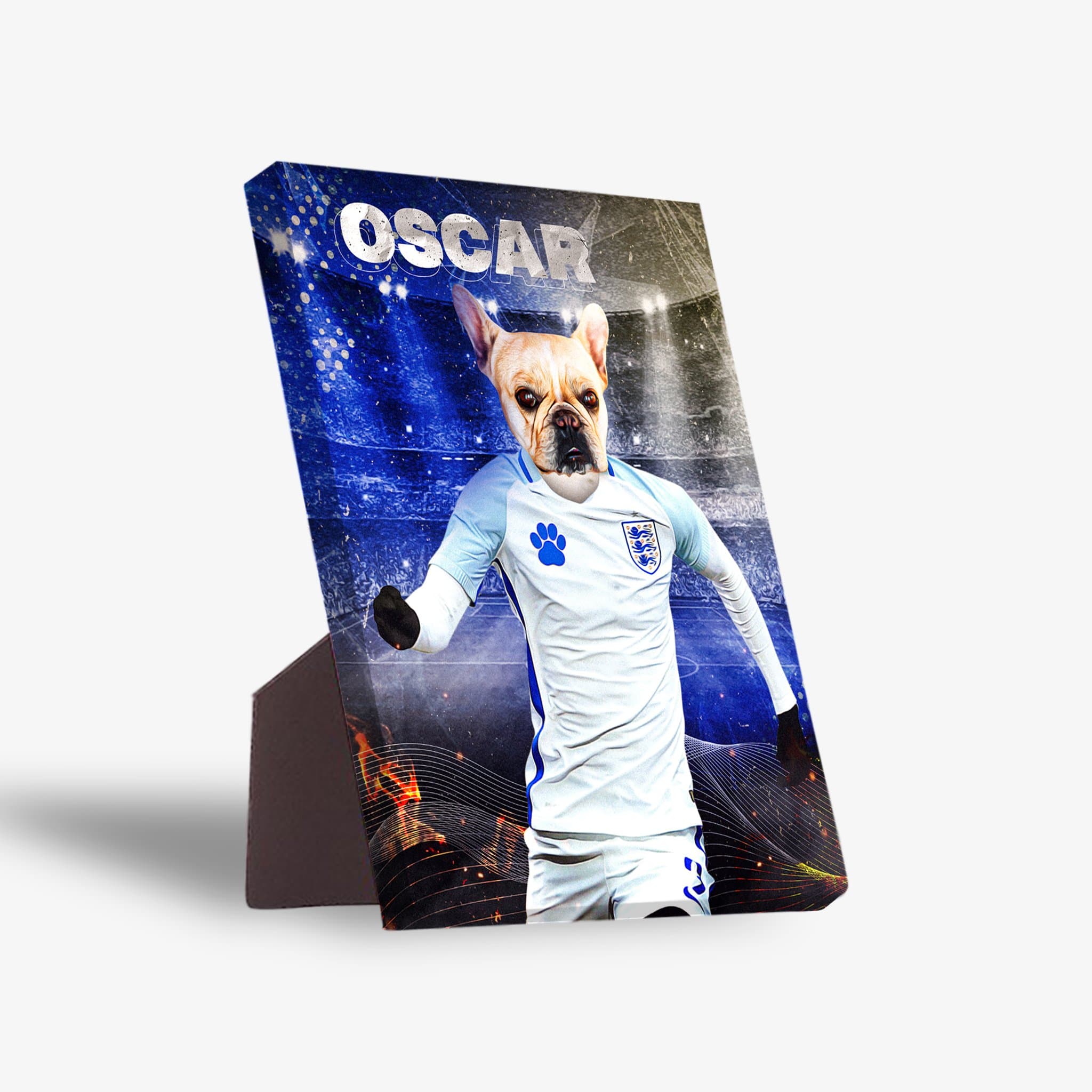 &#39;England Doggos Soccer&#39; Personalized Pet Standing Canvas