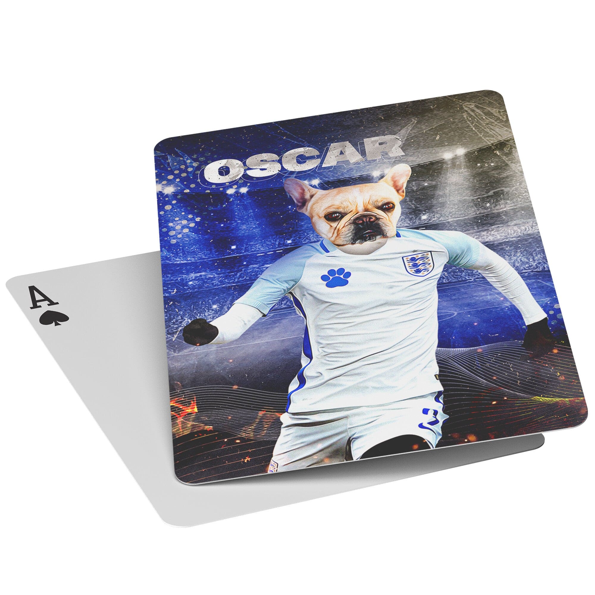 &#39;England Doggos Soccer&#39; Personalized Pet Playing Cards