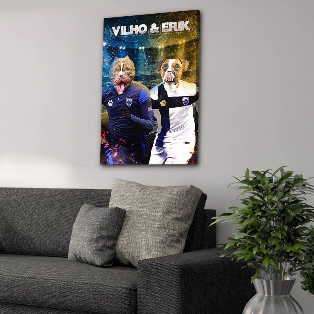&#39;Finland Doggos&#39; Personalized 2 Pet Canvas