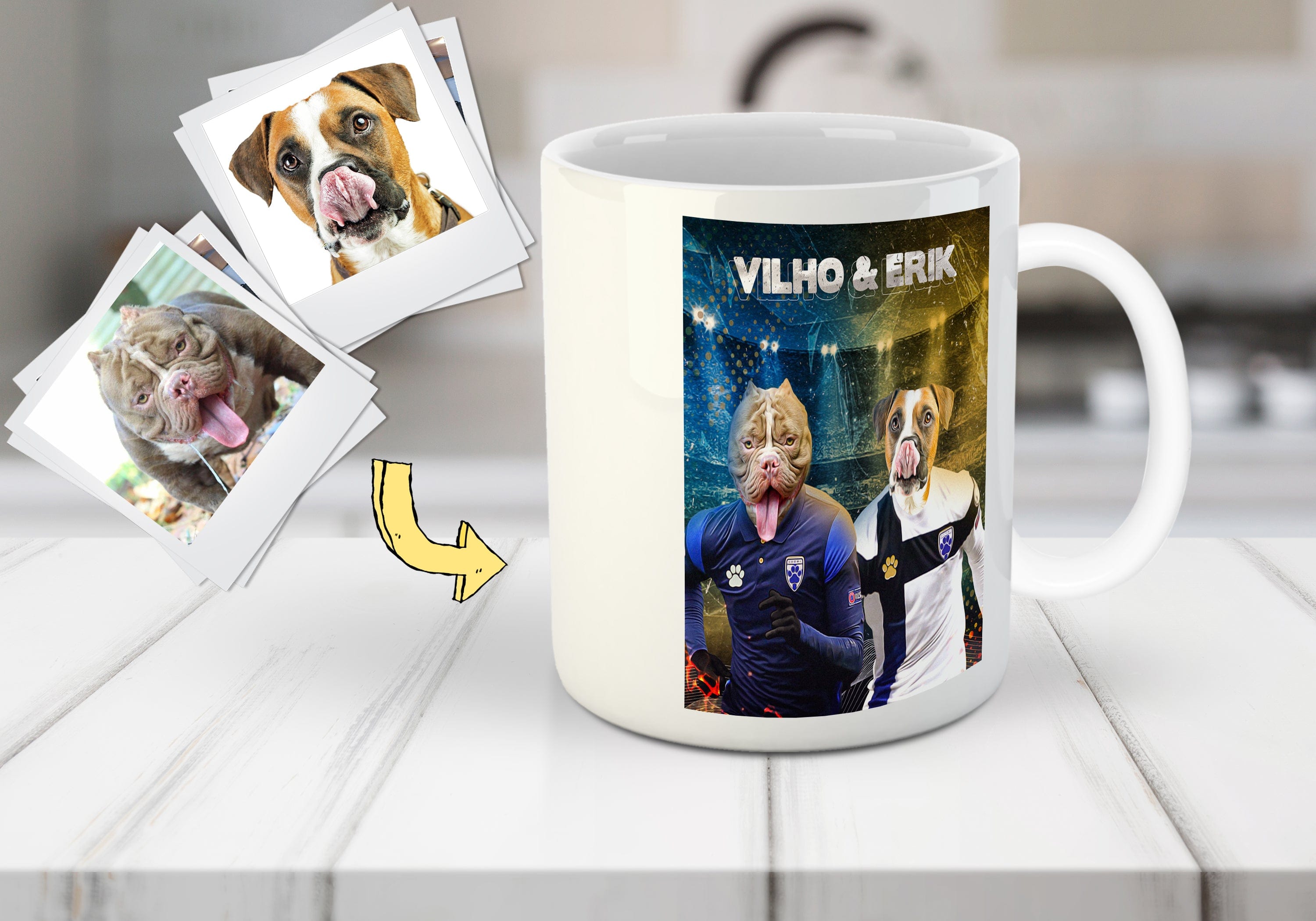 &#39;Finland Doggos&#39; Personalized 2 Pet Mug