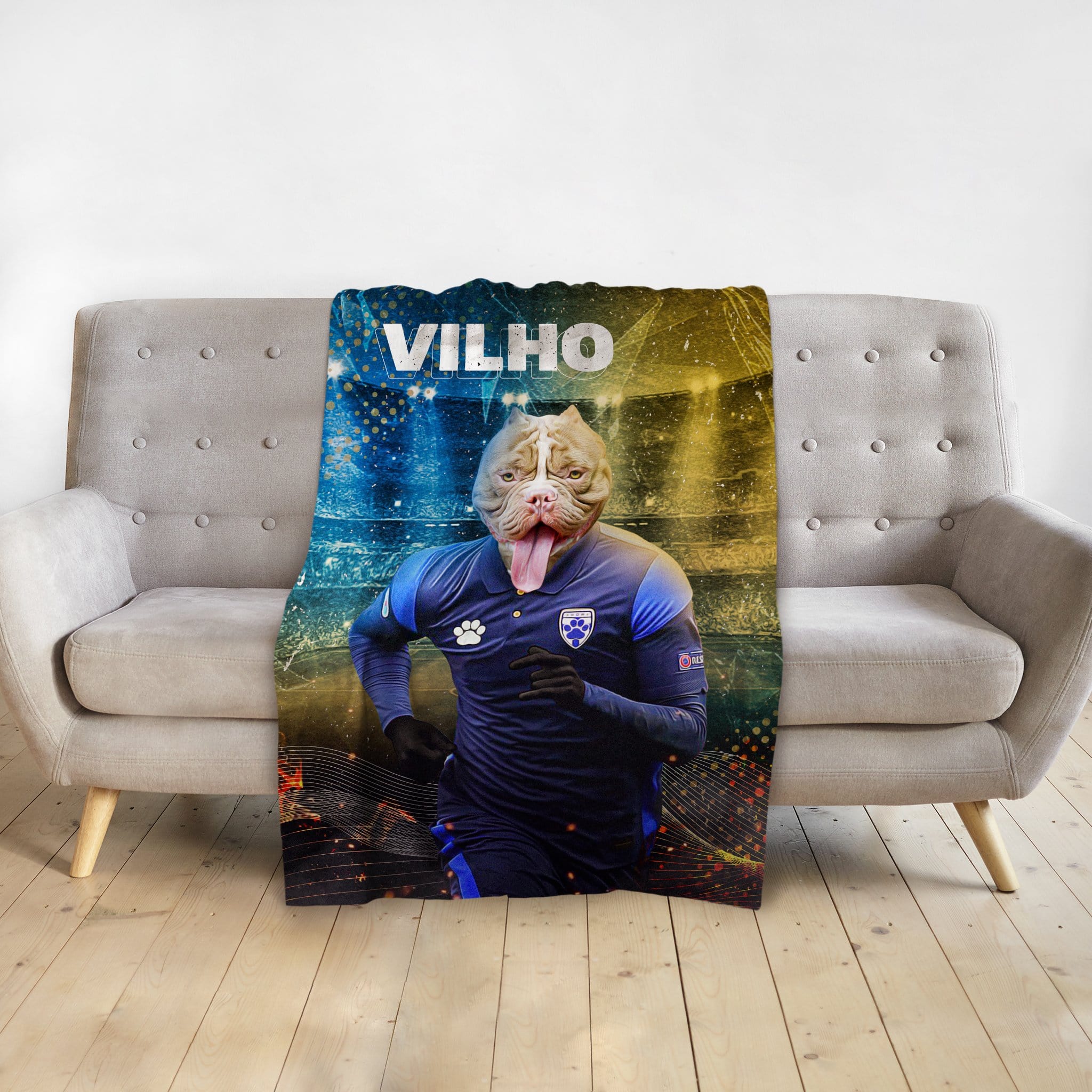 &#39;Finland Doggos Soccer&#39; Personalized Pet Blanket