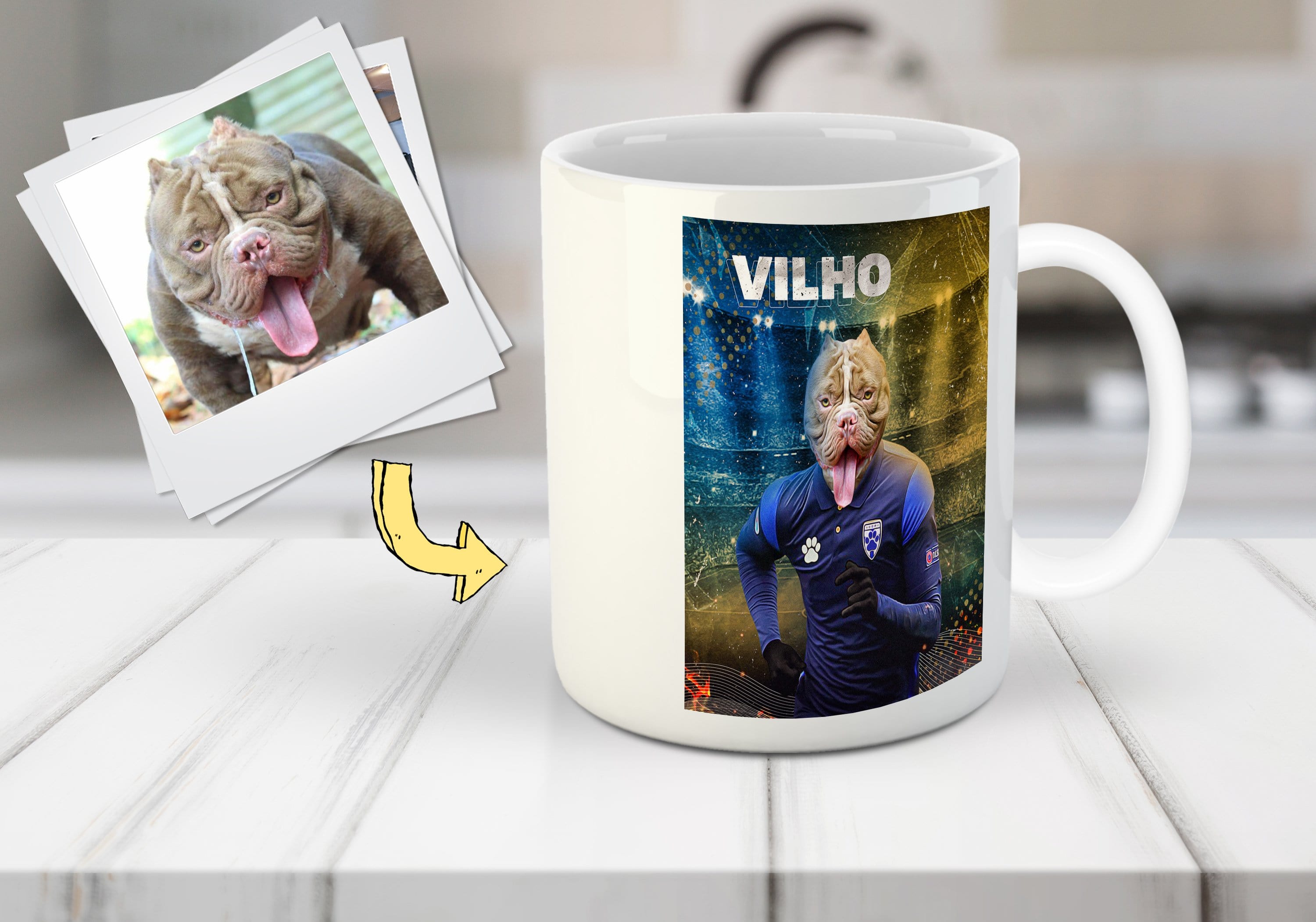 &#39;Finland Doggos Soccer&#39; Personalized Pet Mug